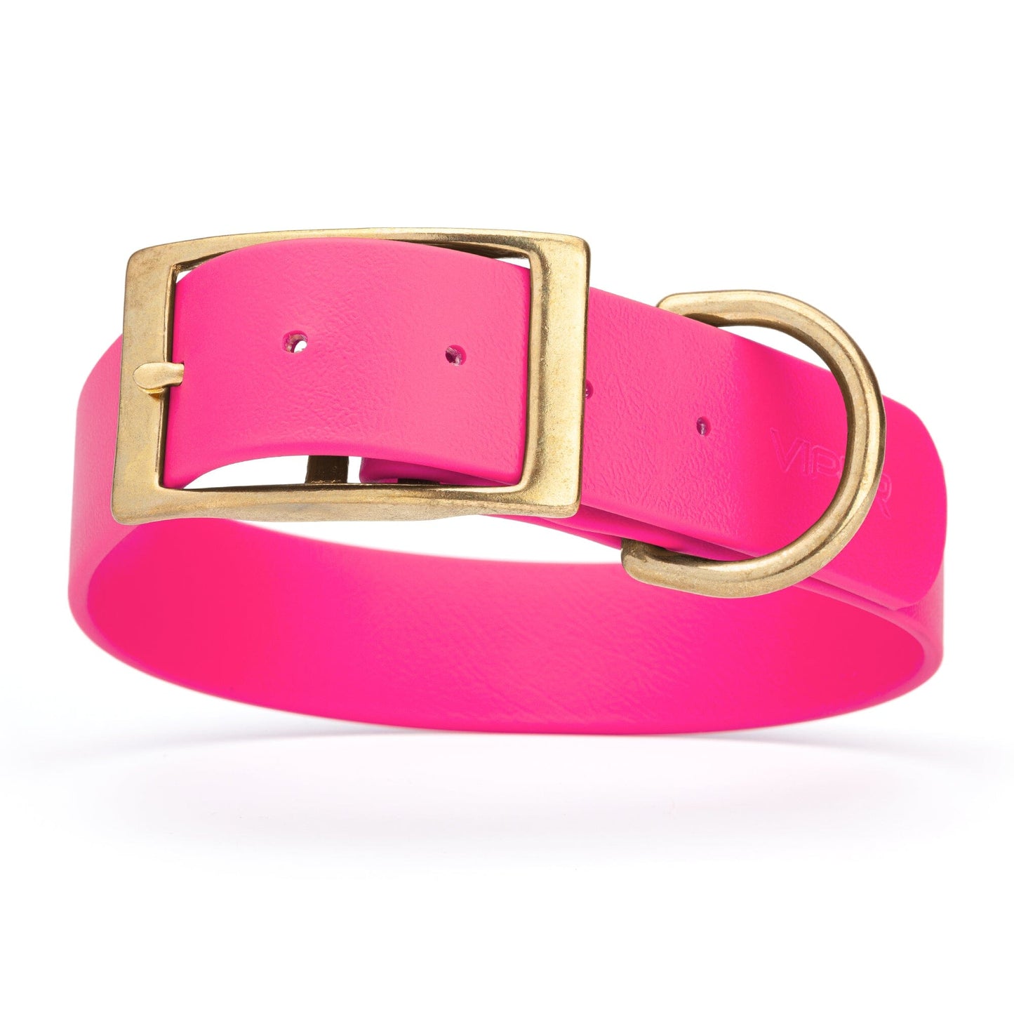 Viper Biothane Waterproof Dog Collar - Brass Hardware - 1.5in Wide - Size XXL (24" - 28")