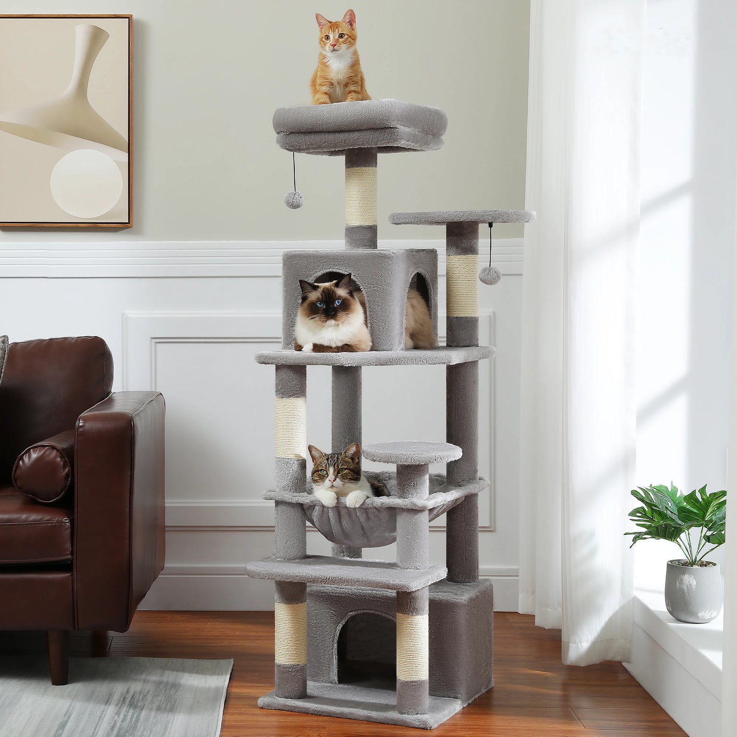 Multi-Level Cat Tree Cat Tower with Scratching Post