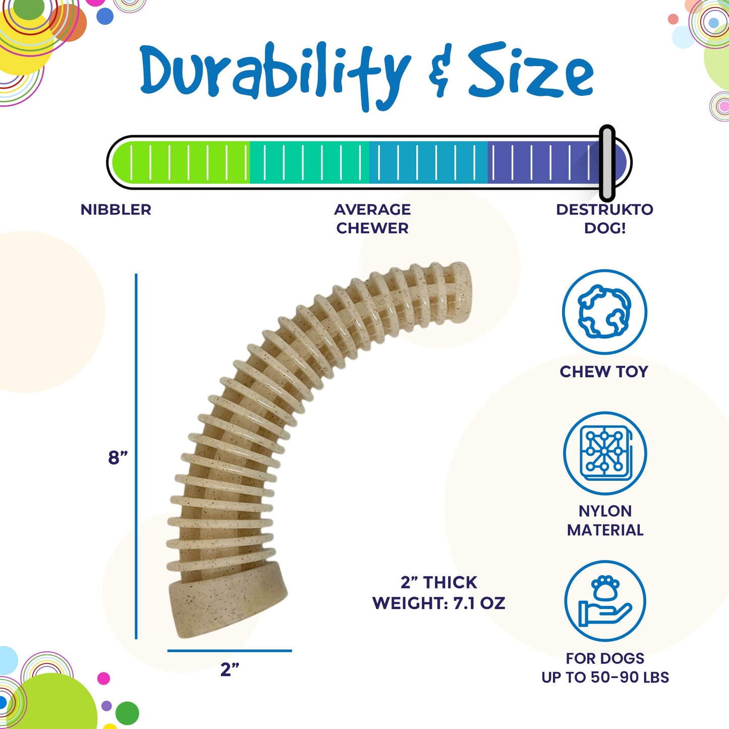 Honey Bone Dental Antler eChew Ultra Durable Nylon Dog Chew Toy - XL