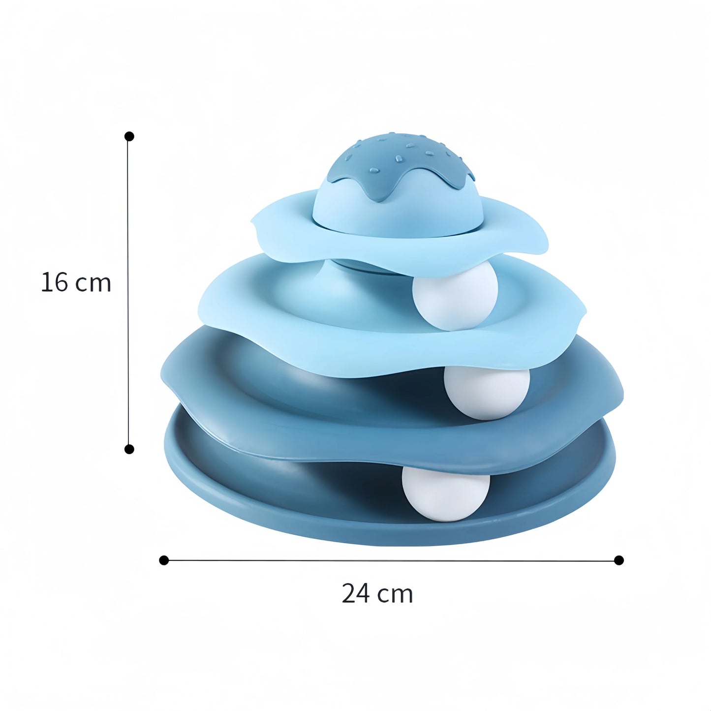 Cat Toy Tower Turntable Roller Balls 4 Levels