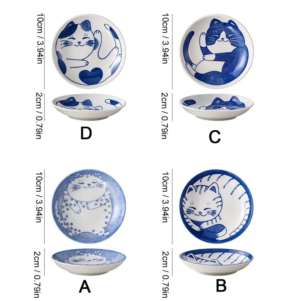 Cute Cat Ceramic Dessert, Sauce Dish