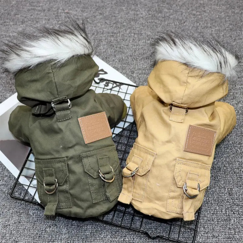Winter Pet jacket and Faux Fur Collar