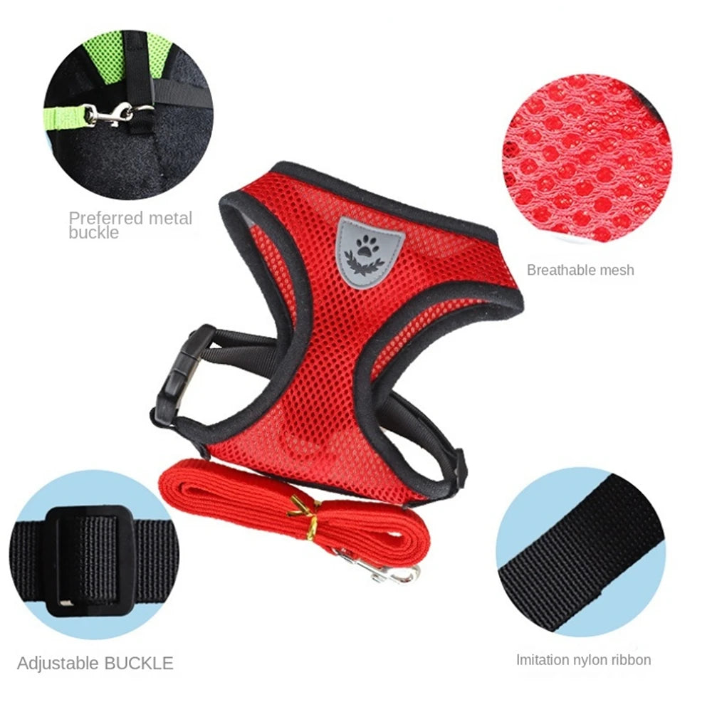 Pet Harness Adjustable Breathable Harnesses, Reflective
