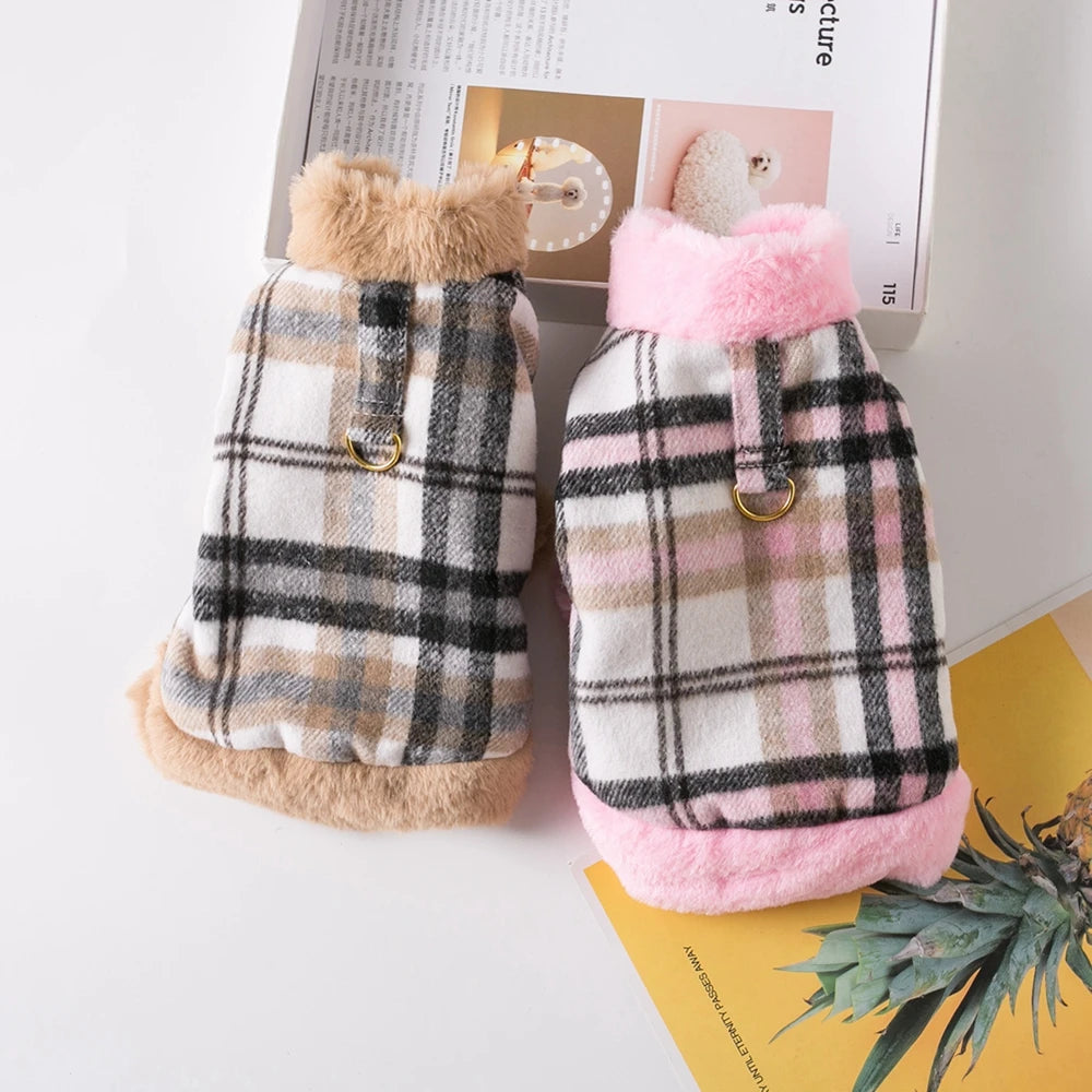 Pet Clothes Lattice Coat