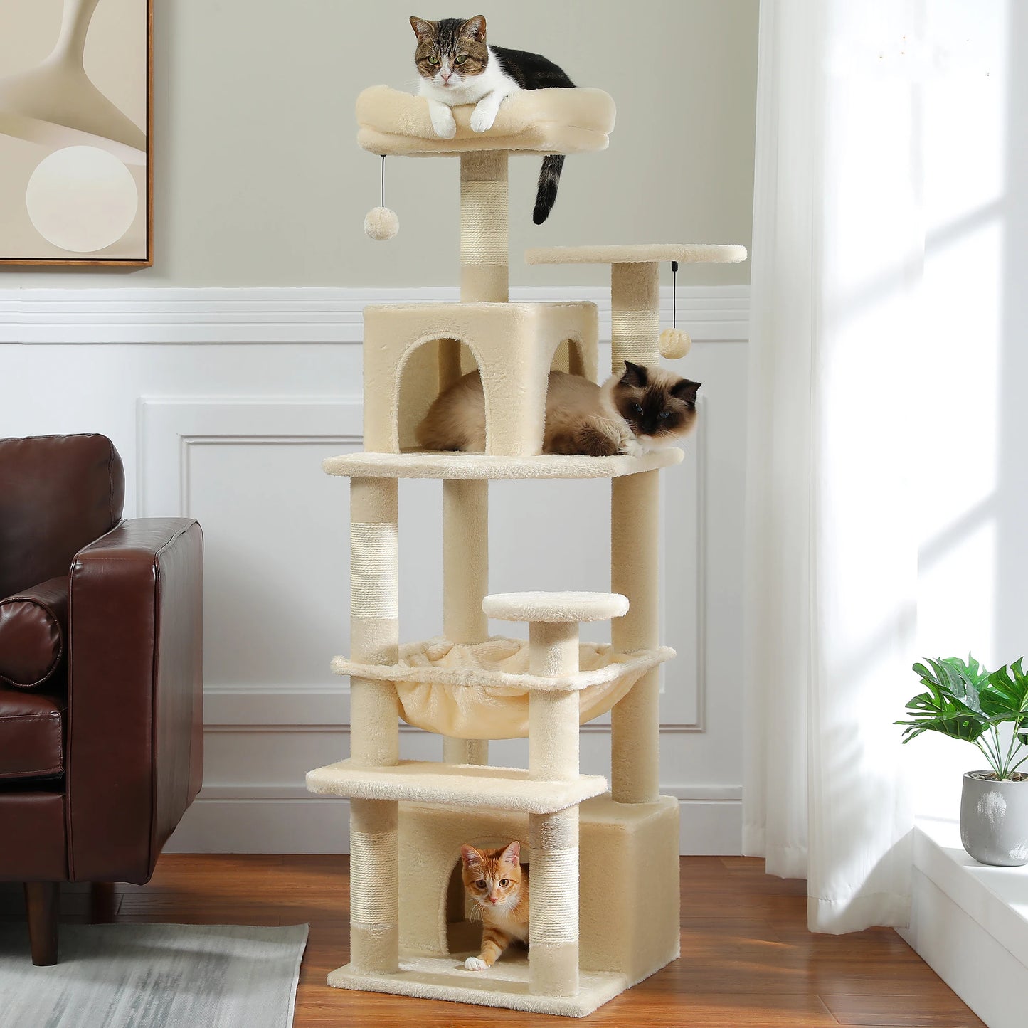 Multi-Level Cat Tree Cat Tower with Scratching Post
