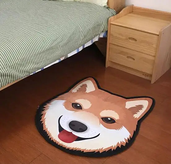 Thick Cartoon dog head shape Anti-Slip Rugs
