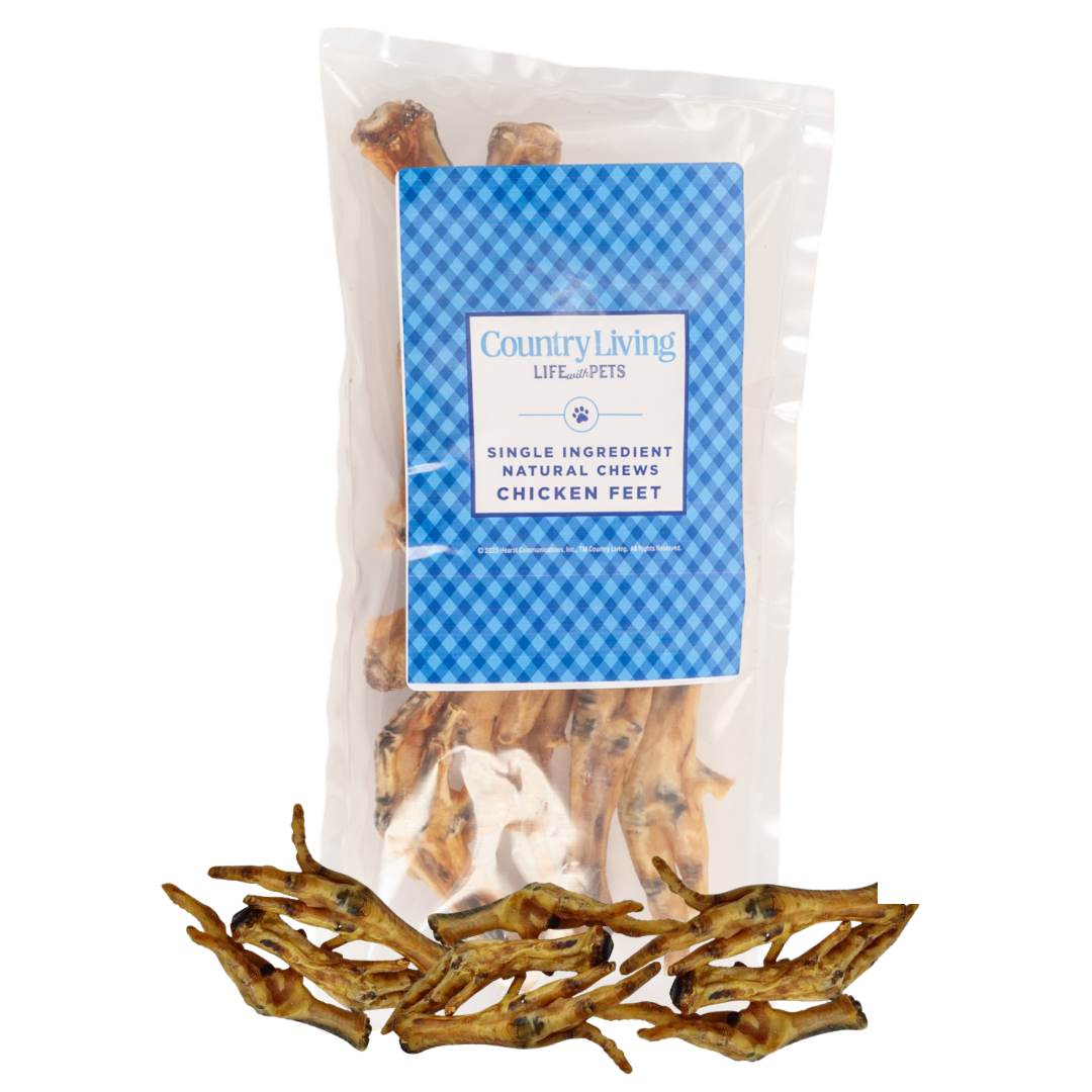 Country Living All-Natural Chicken Feet Dog Treats, Crunchy Snacks for Joint Support – (20-Pack)