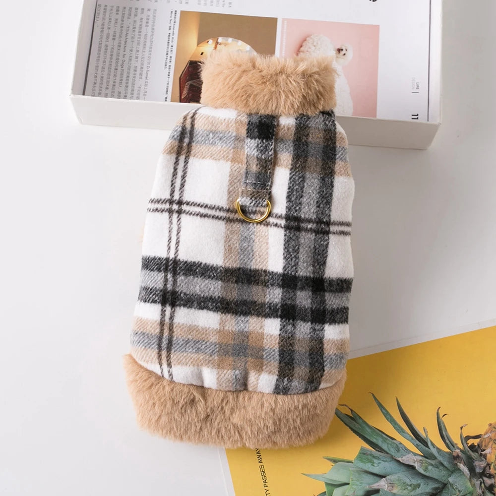 Pet Clothes Lattice Coat