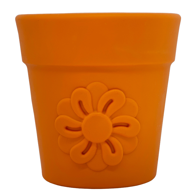 Large Flower Pot Durable PUP-X Rubber eCup Treat Dispenser & Enrichment Toy