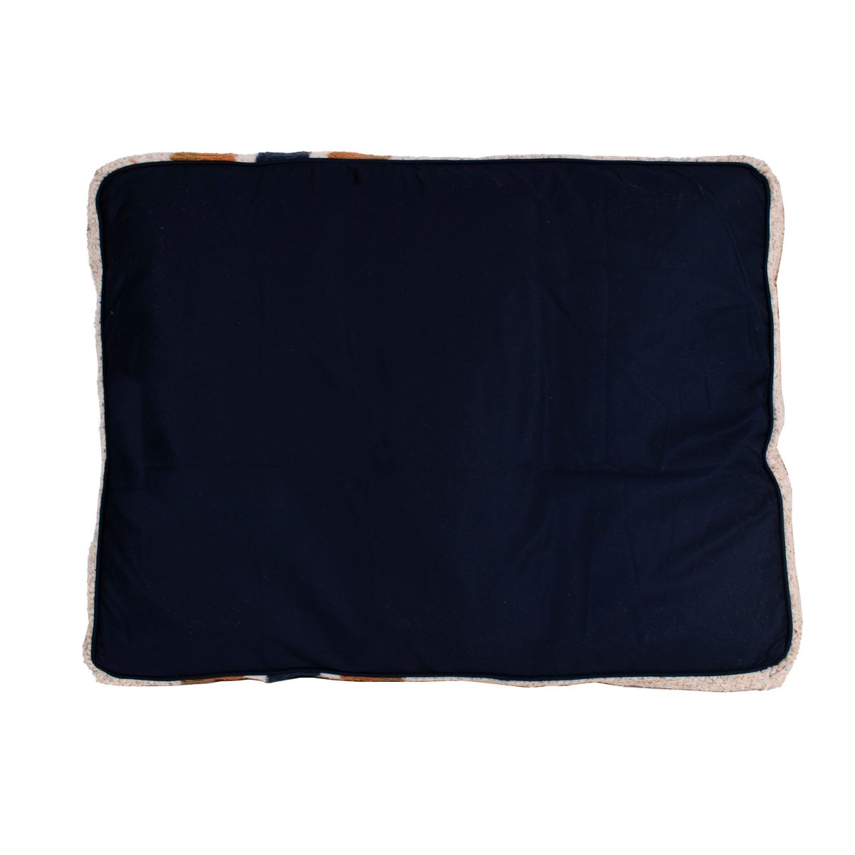 Shinola Brand Stripe Napper Pillow Berber Dog Bed Oatmeal