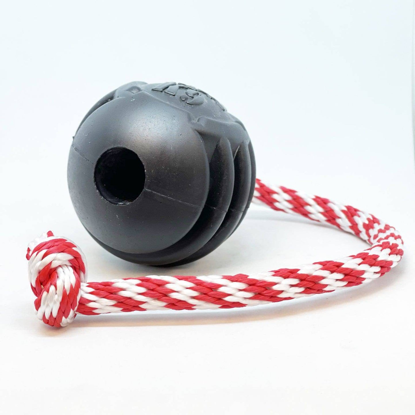 USA-K9 Magnum Black Stars and Stripes Ultra-Durable Rubber Chew Toy, Reward Toy, Tug Toy, and Retrieving Toy - Black