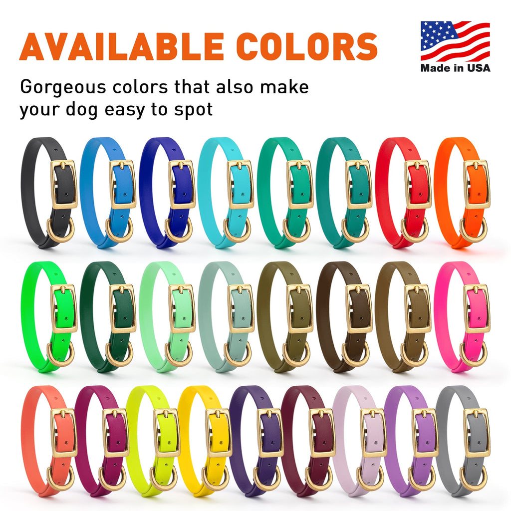 Viper Biothane Waterproof Dog Collar with Brass Hardware