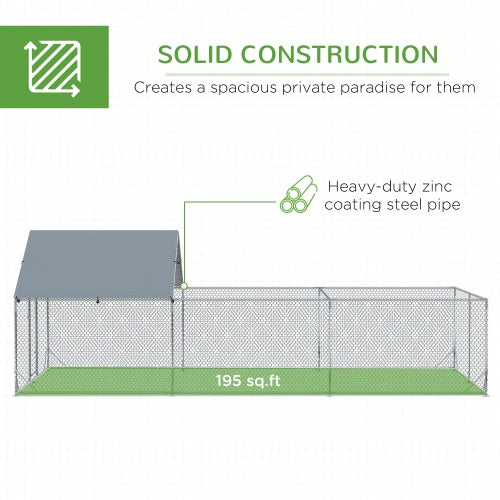 Large Metal Chicken Enclosure For Chicken Coop With Waterproof And UV Cover