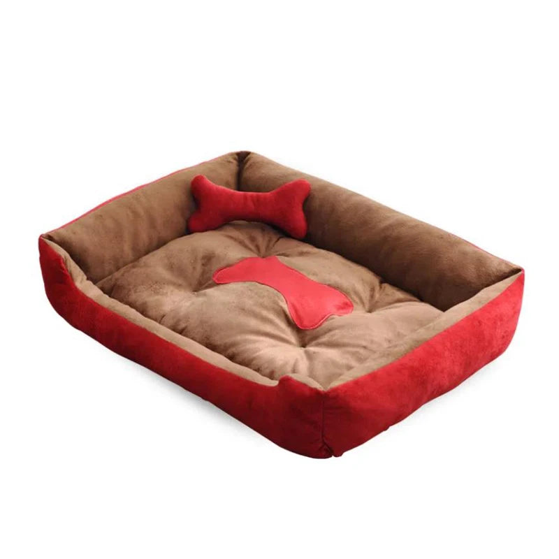 Pet Bed Soft Fleece Bone Design