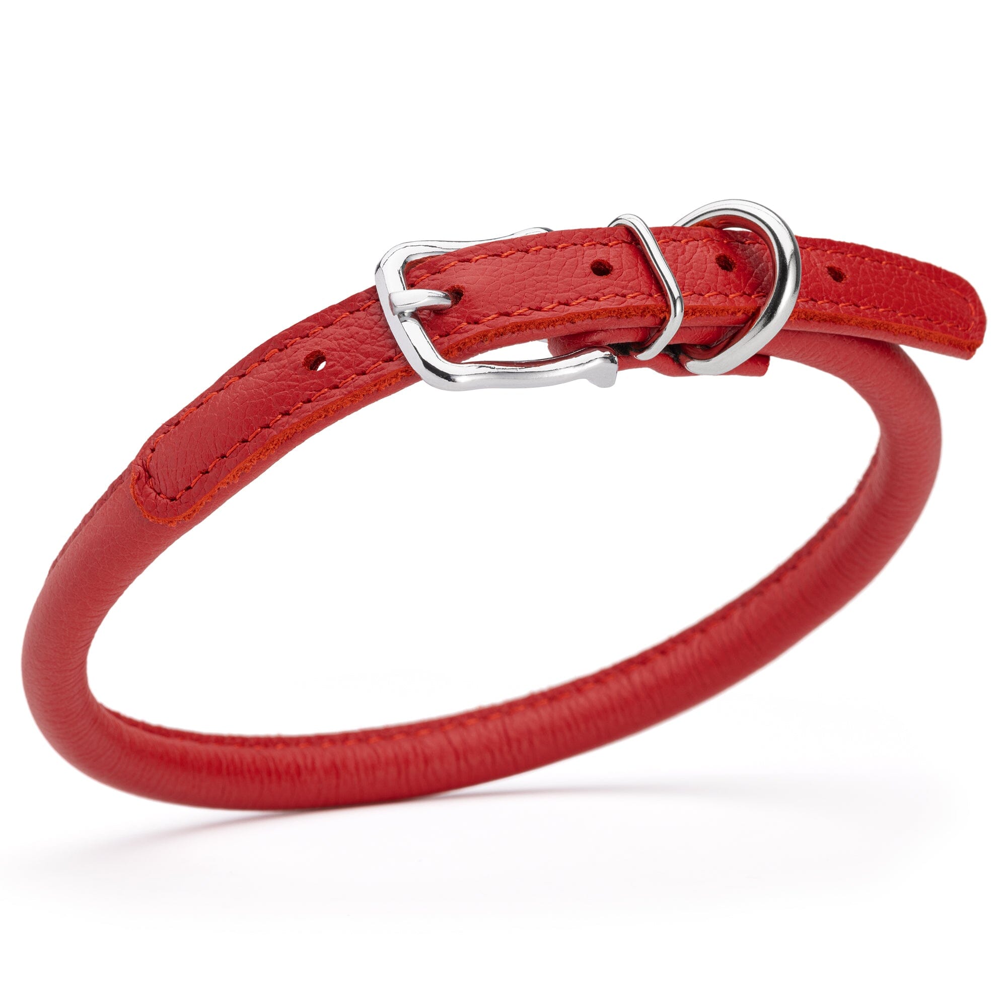 Soft Leather Round Dog Collar