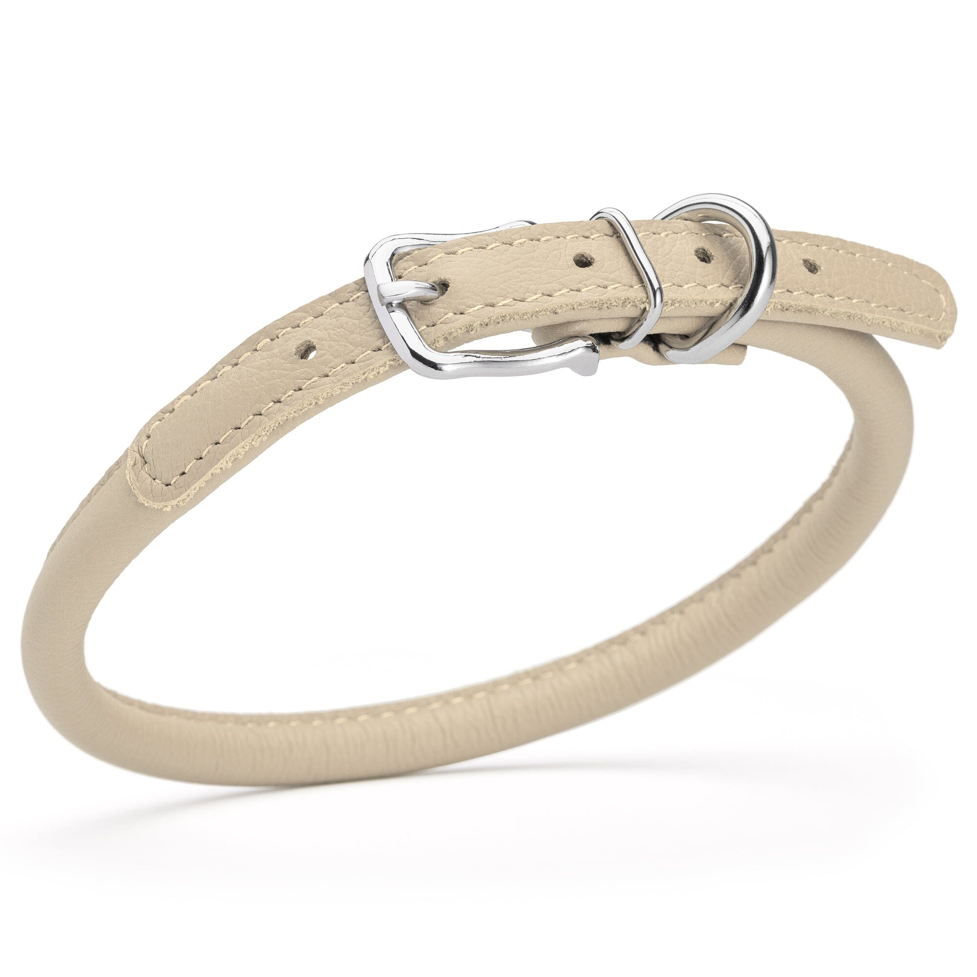 Soft Leather Round Dog Collar