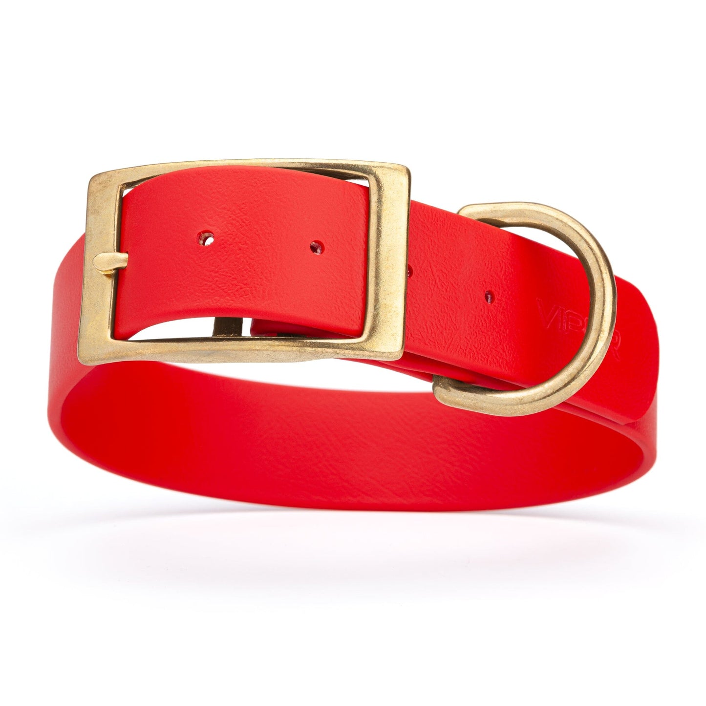 Viper Biothane Waterproof Dog Collar - Brass Hardware - 1.5in Wide - Size XXL (24" - 28")