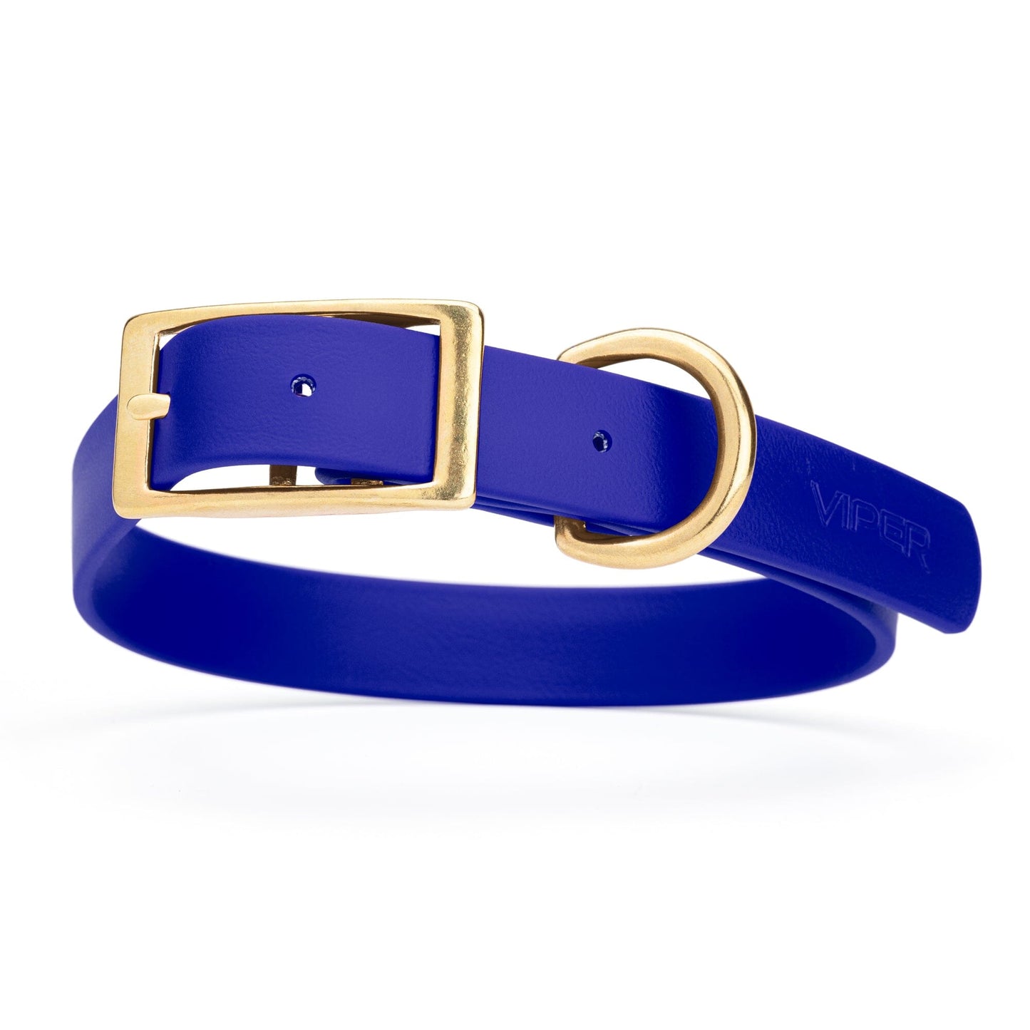 Viper Biothane Waterproof Dog Collar - Brass Hardware - Size XL (22" - 25")