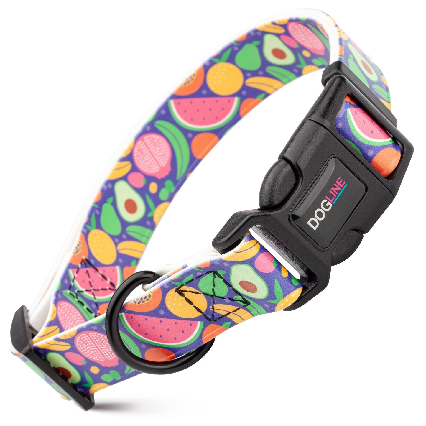 Dogline Biothane Full Color Design Printed Dog Collar with Quick Release Buckle