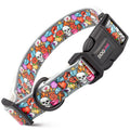 Dogline Biothane Full Color Design Printed Dog Collar with Quick Release Buckle