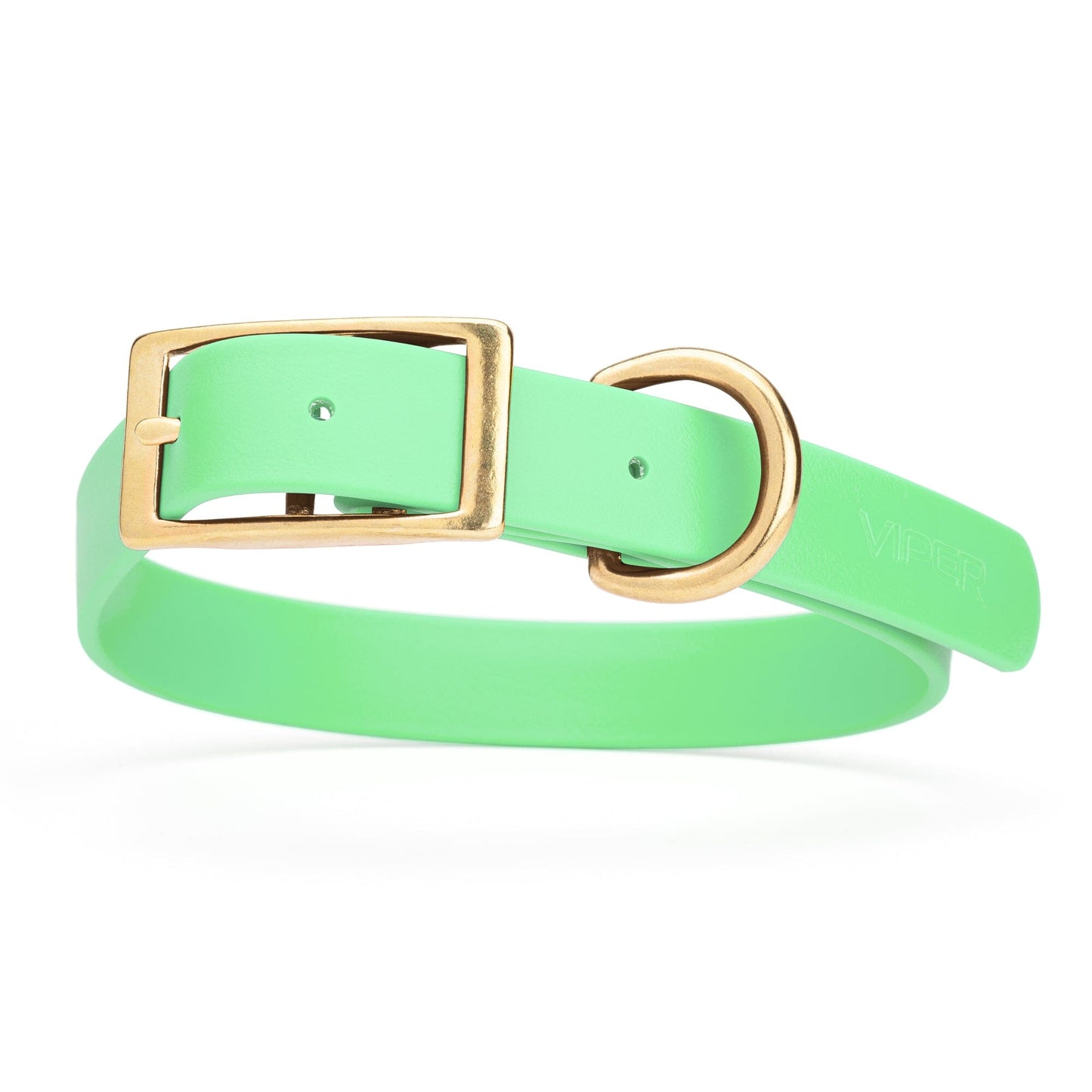Viper Biothane Waterproof Dog Collar - Brass Hardware - Size XL (22" - 25")