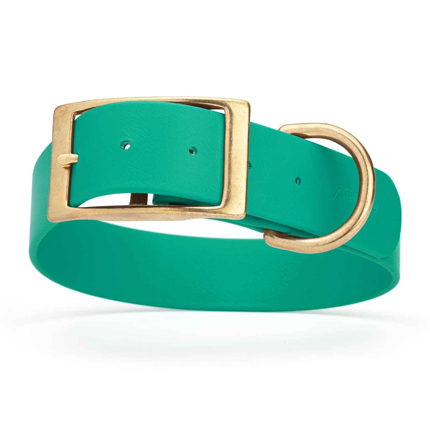 Viper Biothane Waterproof Dog Collar - Brass Hardware - 1.5in Wide - Size XXL (24" - 28")