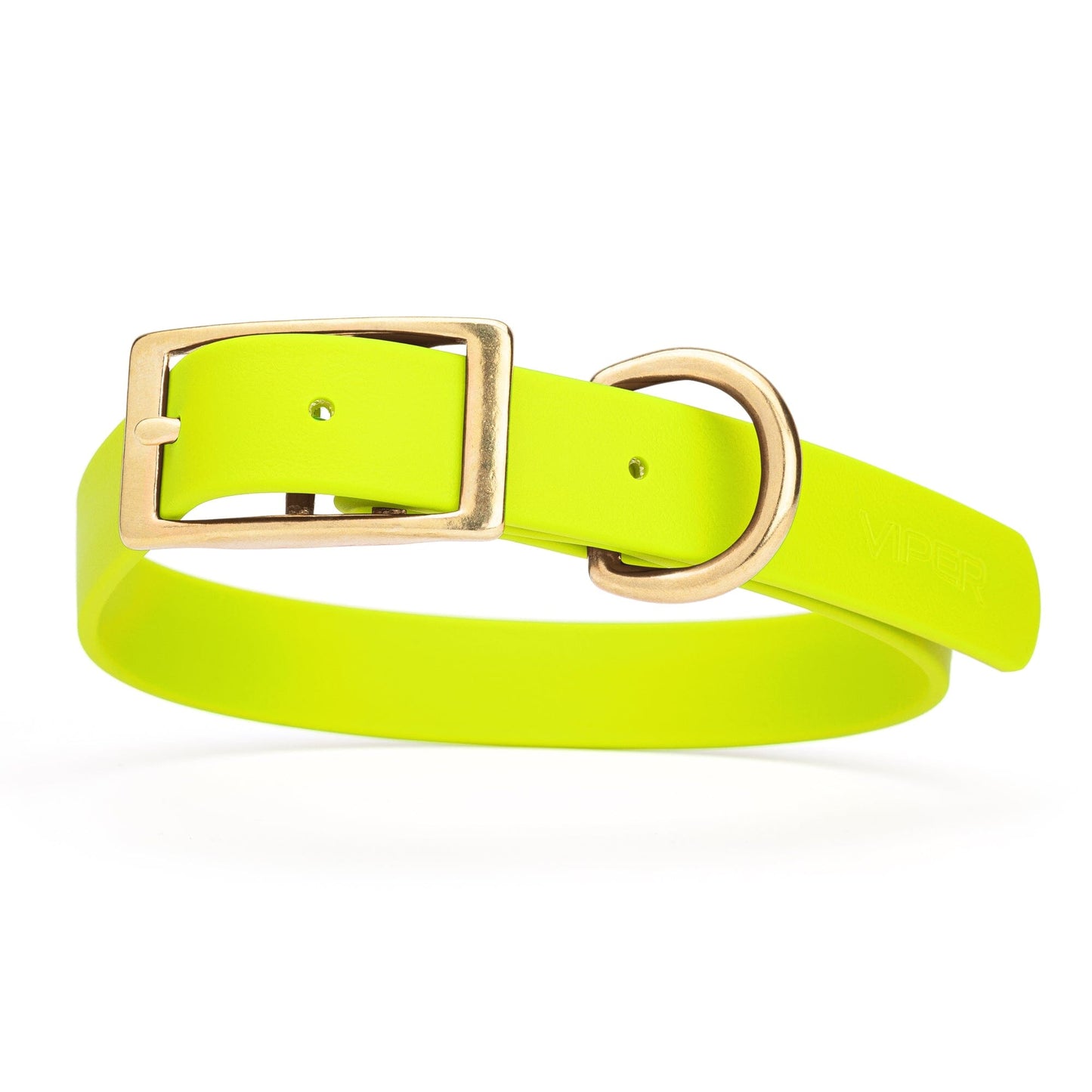 Viper Biothane Waterproof Dog Collar - Brass Hardware - Size XL (22" - 25")