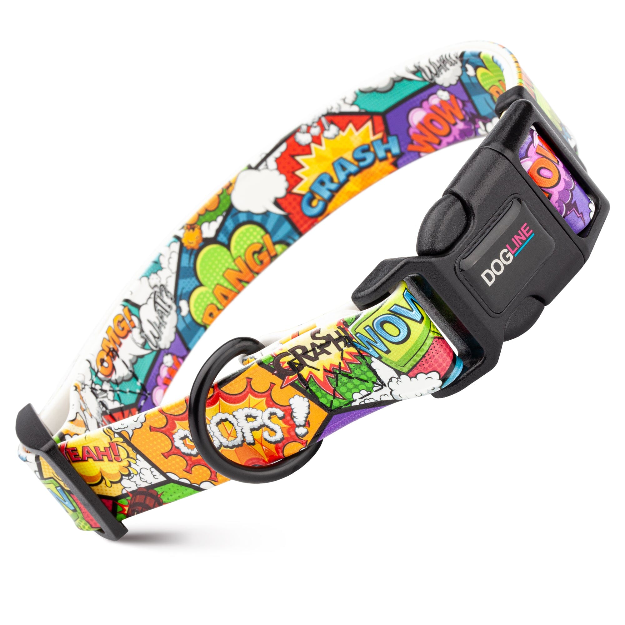 Dogline Biothane Full Color Design Printed Dog Collar with Quick Release Buckle