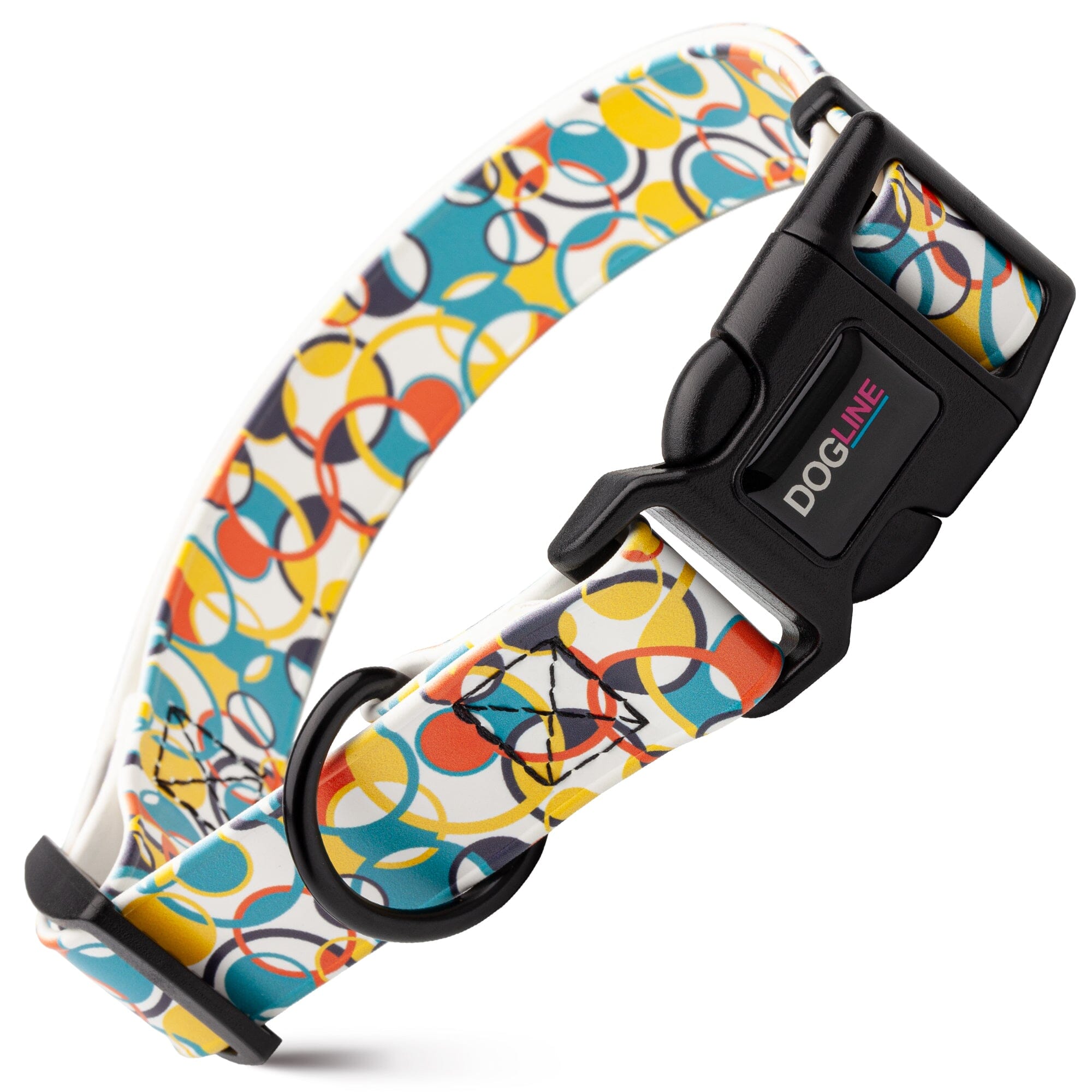 Dogline Biothane Full Color Design Printed Dog Collar with Quick Release Buckle