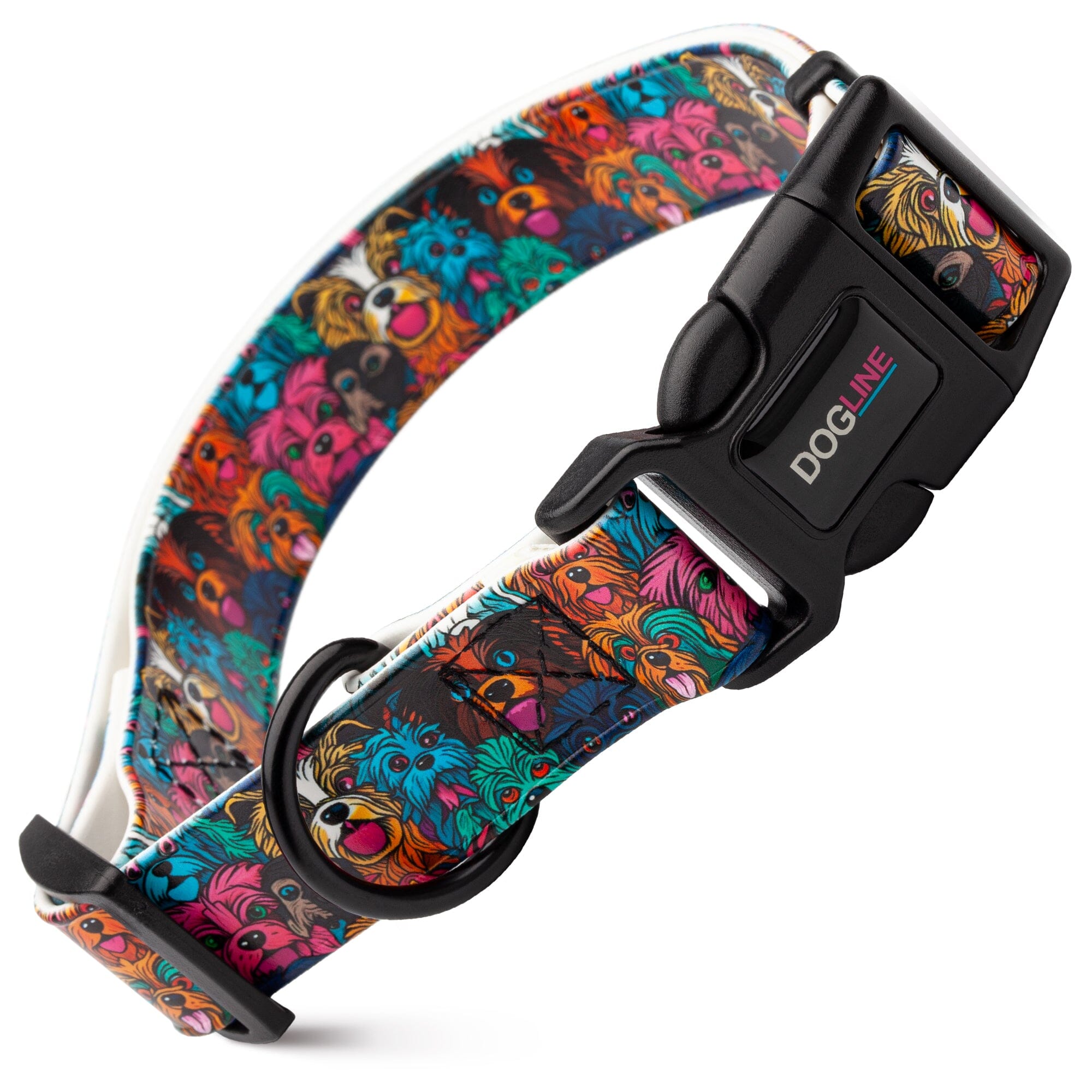 Dogline Biothane Full Color Design Printed Dog Collar with Quick Release Buckle