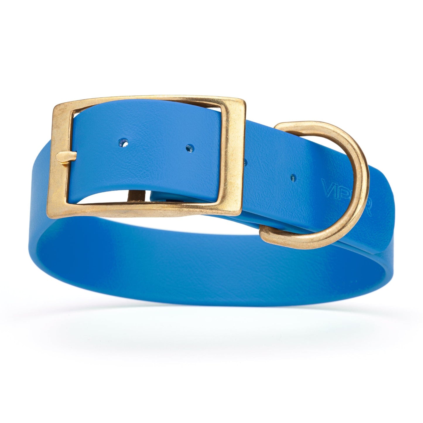 Viper Biothane Waterproof Dog Collar - Brass Hardware - 1.5in Wide - Size XXL (24" - 28")