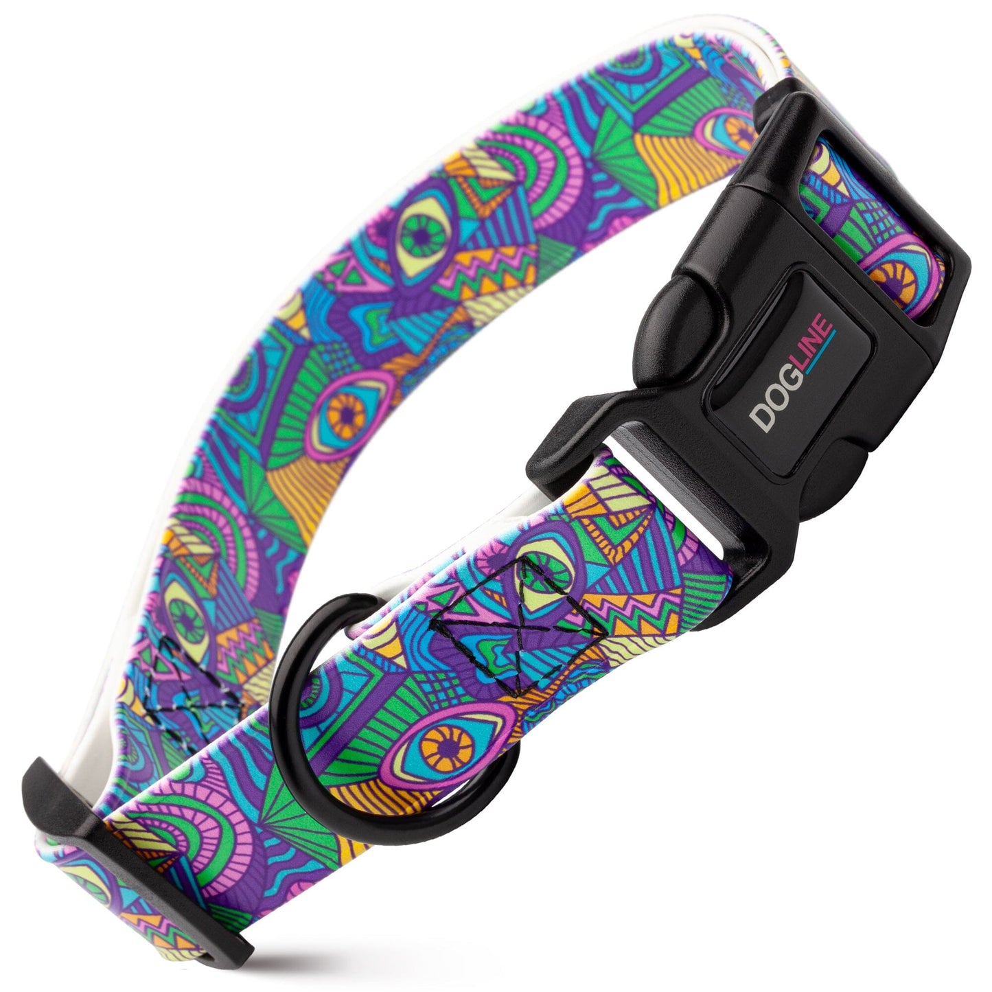 Dogline Biothane Full Color Design Printed Dog Collar with Quick Release Buckle