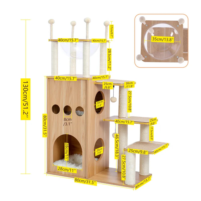 Rocket Cat Tree Condo and Multi-level Cat Scratching Post