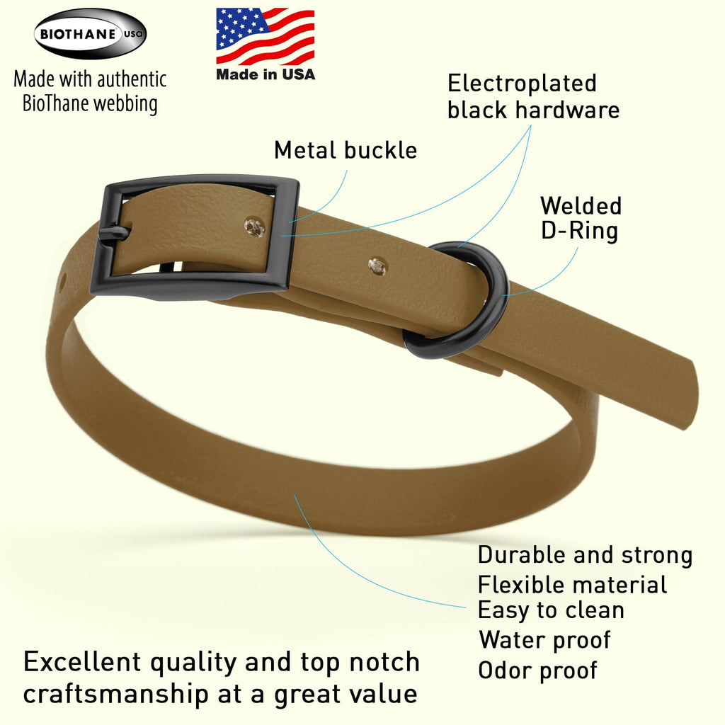 Biothane Waterproof Dog Collar - X-Small (9 to 12 inches)