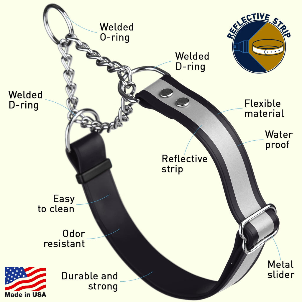 Reflective Biothane Martingale Collar for Dogs