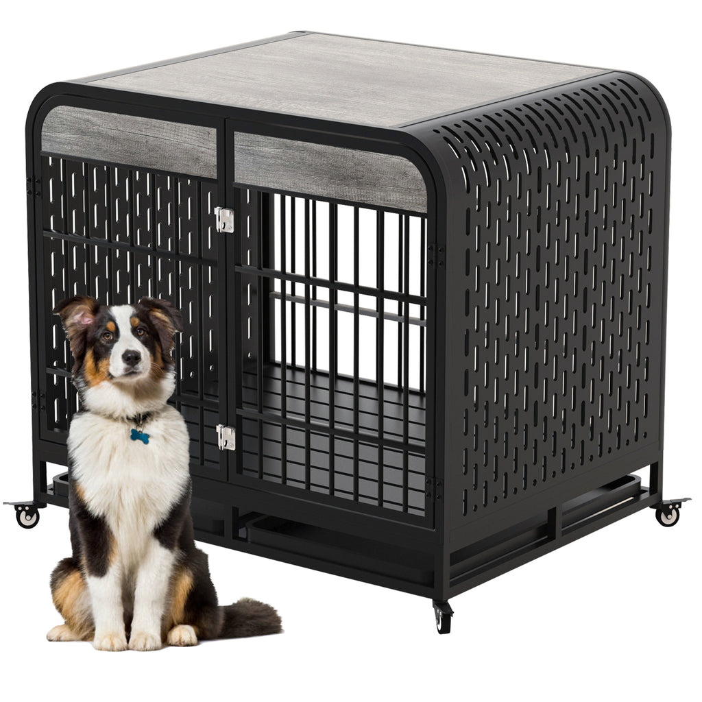 Heavy Duty Dog Crate Furniture Wooden Table 42inch Grey