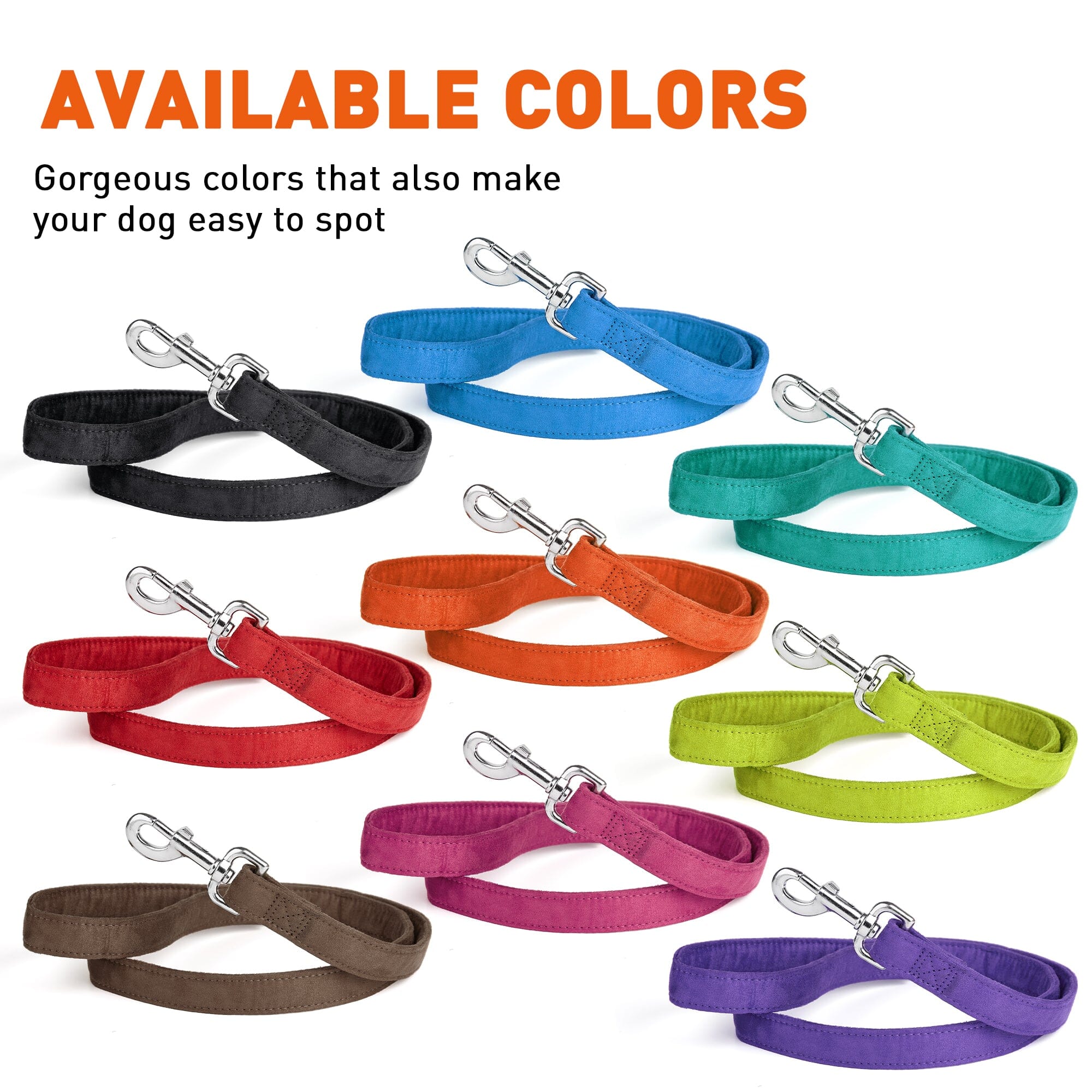 Comfort Microfiber Flat Dog Leash