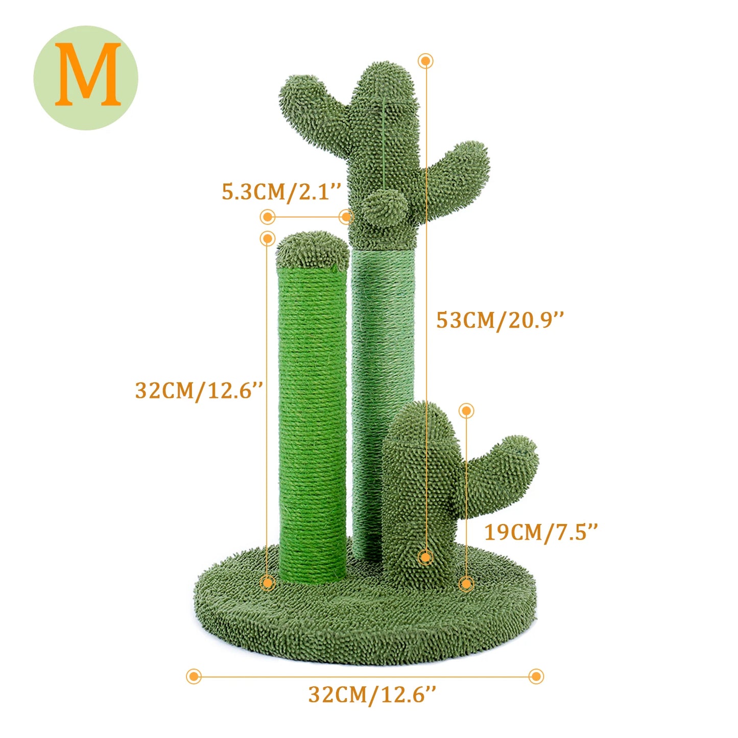 Cute Cactus Cat Tree With Toy Ball Scratching Post