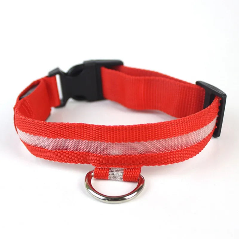 Nylon LED Pet Dog Collar USB Charging