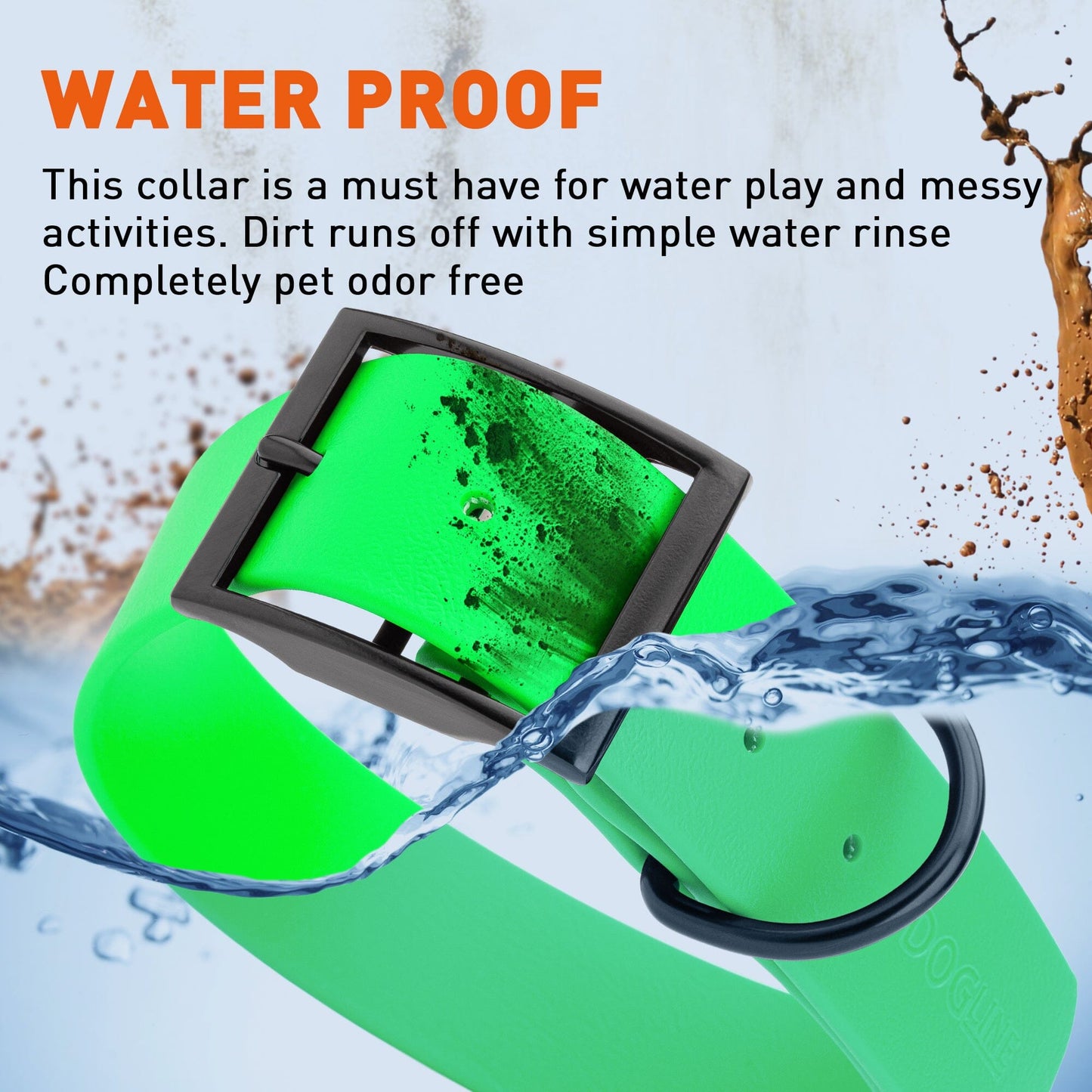 Biothane Waterproof Dog Collar - 1.5in Wide - Large (16 to 20 inches)