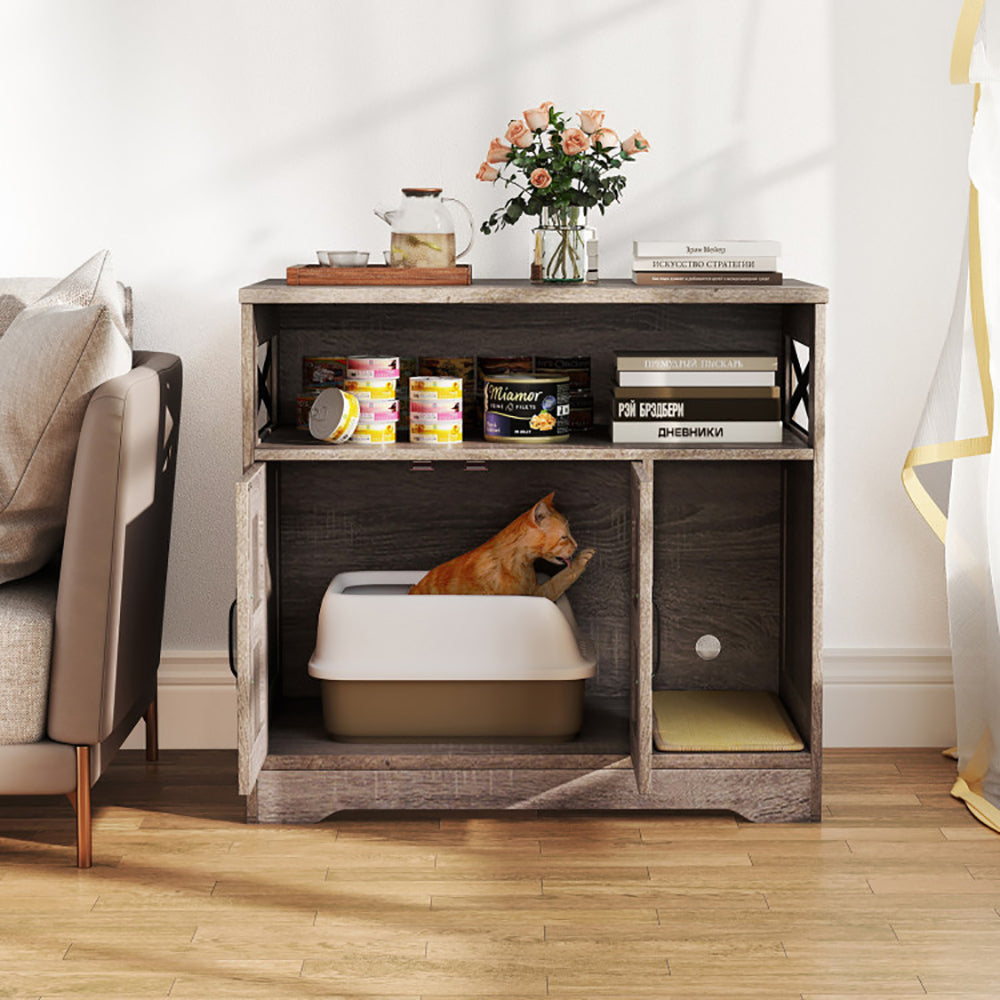 Cat Litter Box Enclosure Hidden Cat Box Furniture with Storage