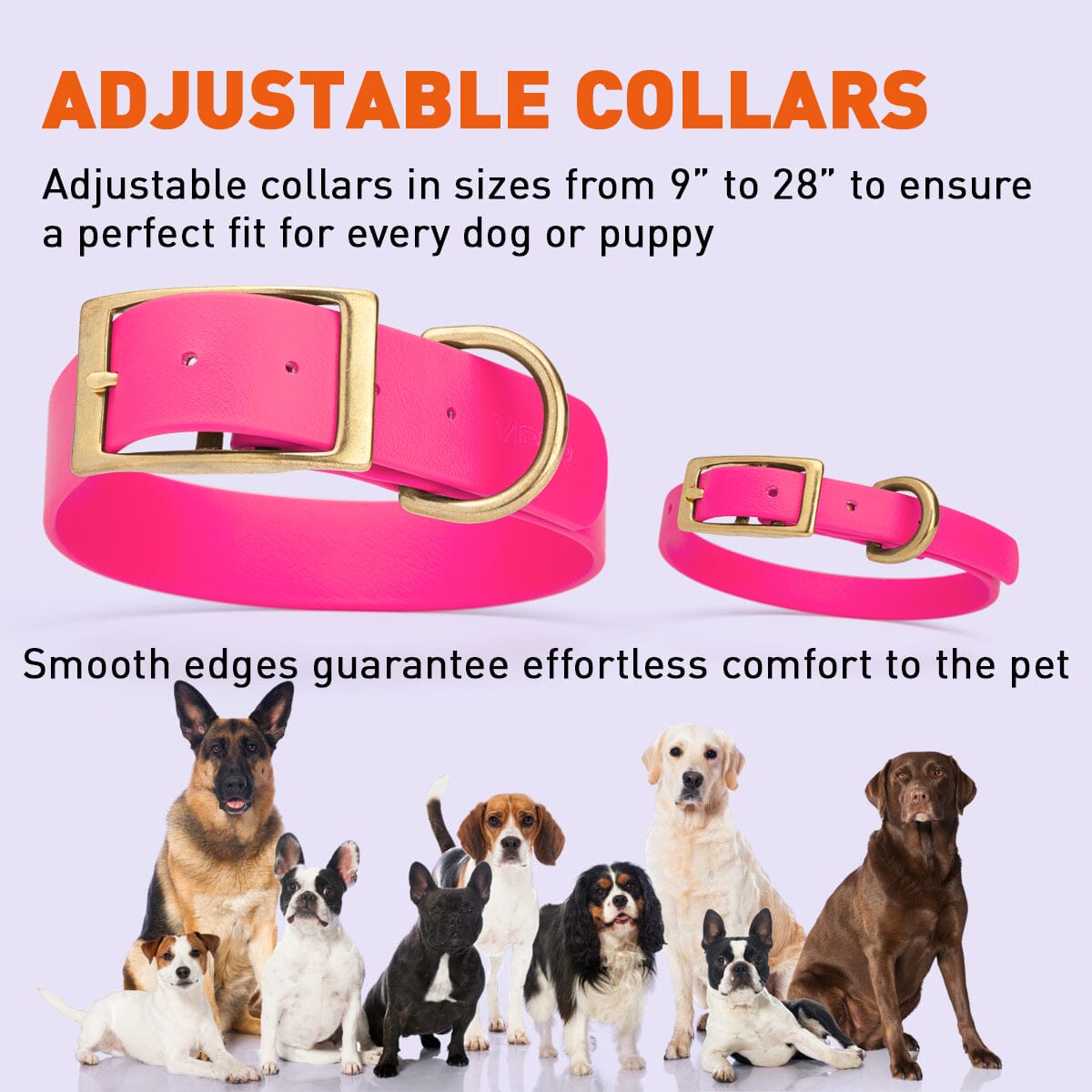 Viper Biothane Waterproof Dog Collar with Brass Hardware