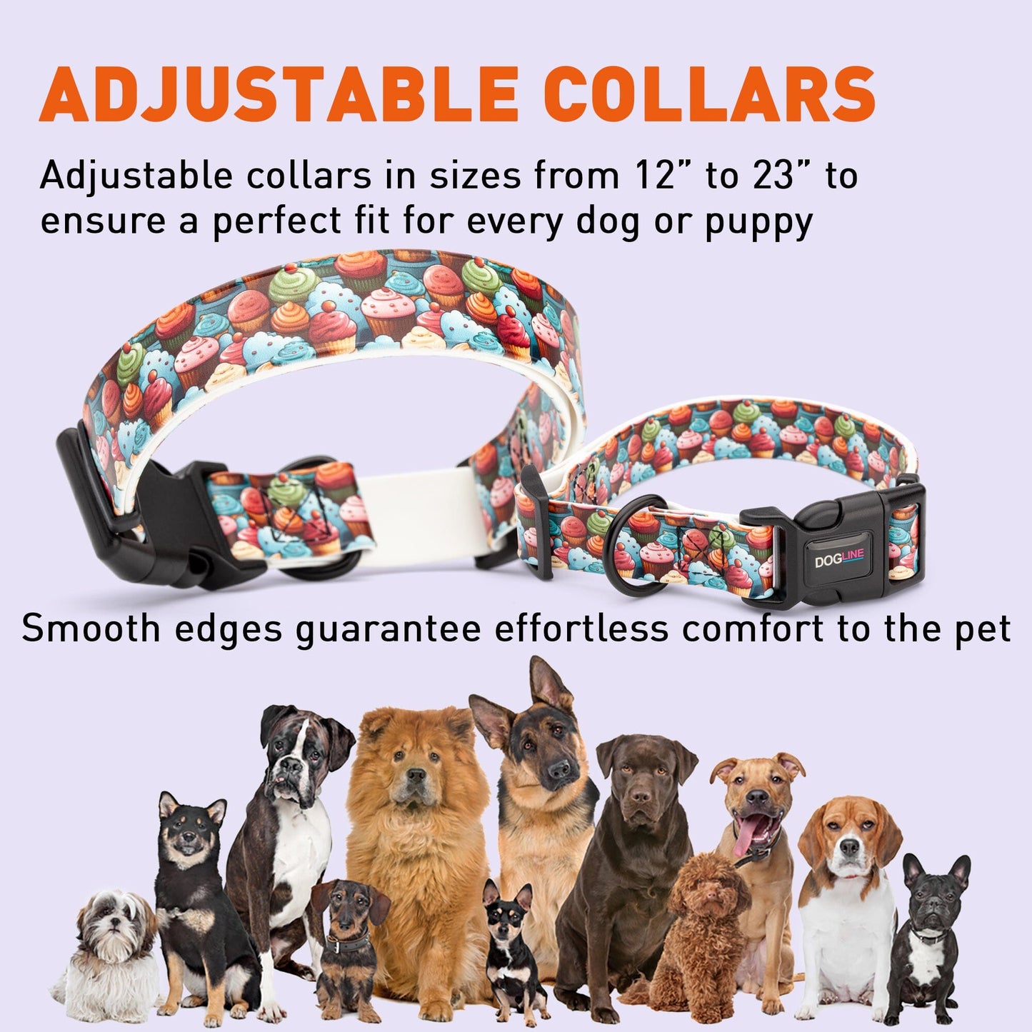 Dogline Biothane Full Color Design Printed Dog Collar with Quick Release Buckle