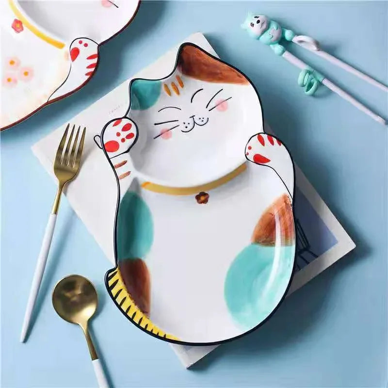 Beautiful Cartoon Cat Plates And Dishes