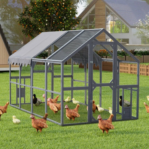 Outdoor Chicken Enclosure Upgraded Waterproof Cover - Grey