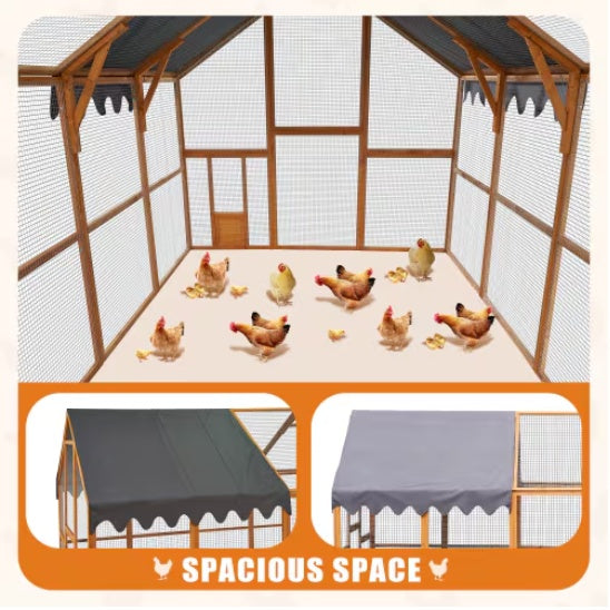 Outdoor Chicken Coop Enclosures With Platforms,Upgrade Waterproof Cover
