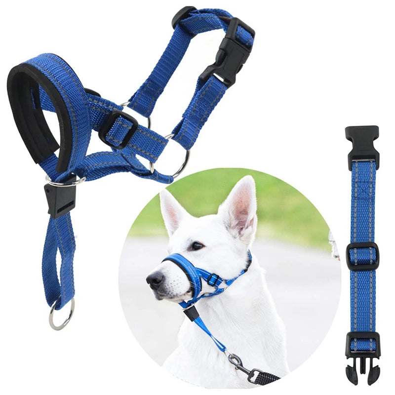 Dog Training Nylon Muzzle Set With Reflective Strips