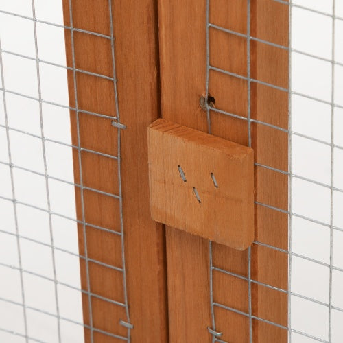 Folding Rabbit Cage, Outdoor Chicken Coop With Running, Wooden Poultry House Play Enclosure, Orange