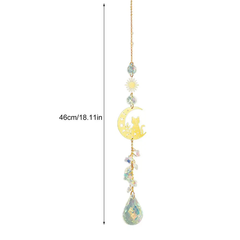 Moon Cat Crystal Sun Catcher Ornament