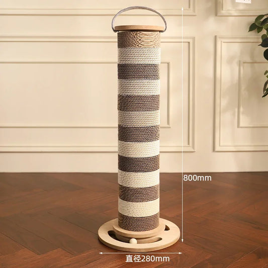 Striped Cat Scratch Tower And Play Balls